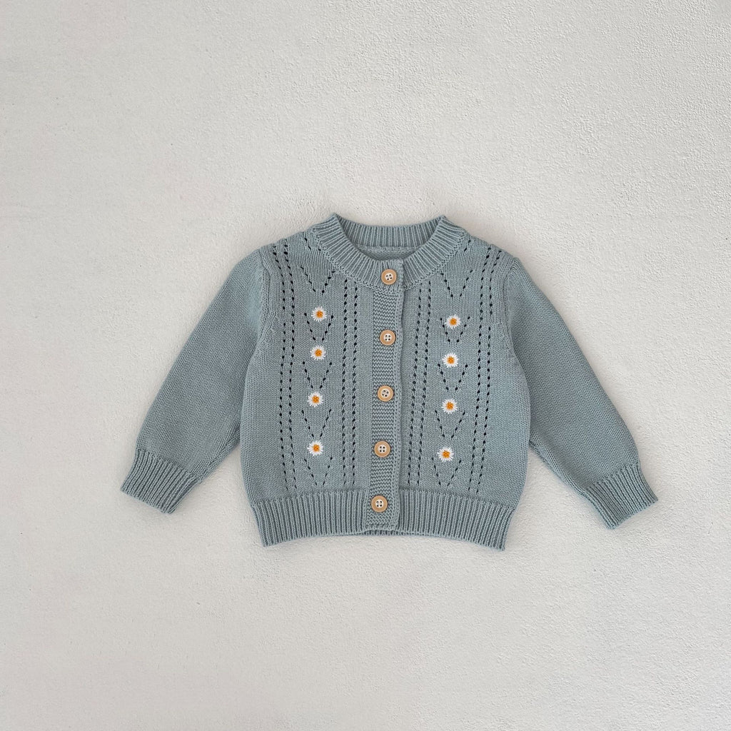Embroidered Hollow Knitted Coat