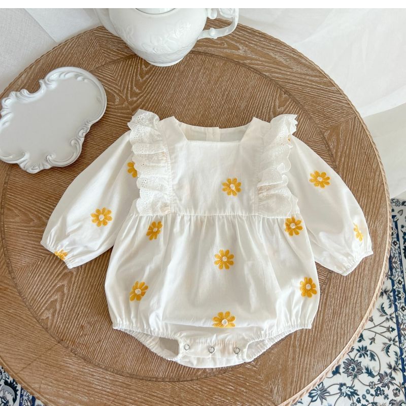 Sweet Daisies Embroidery Rompers