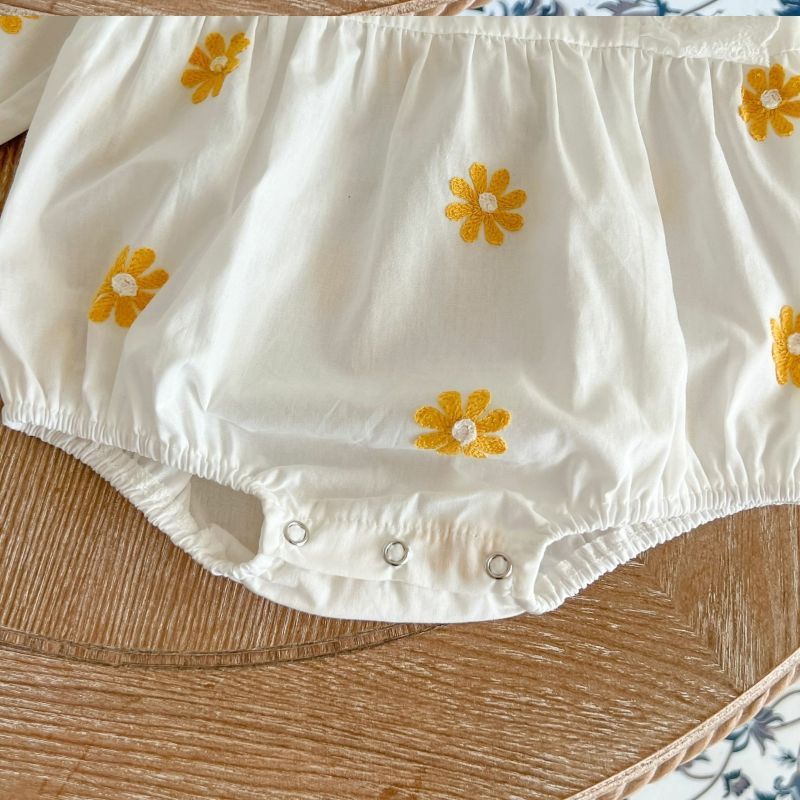 Sweet Daisies Embroidery Rompers
