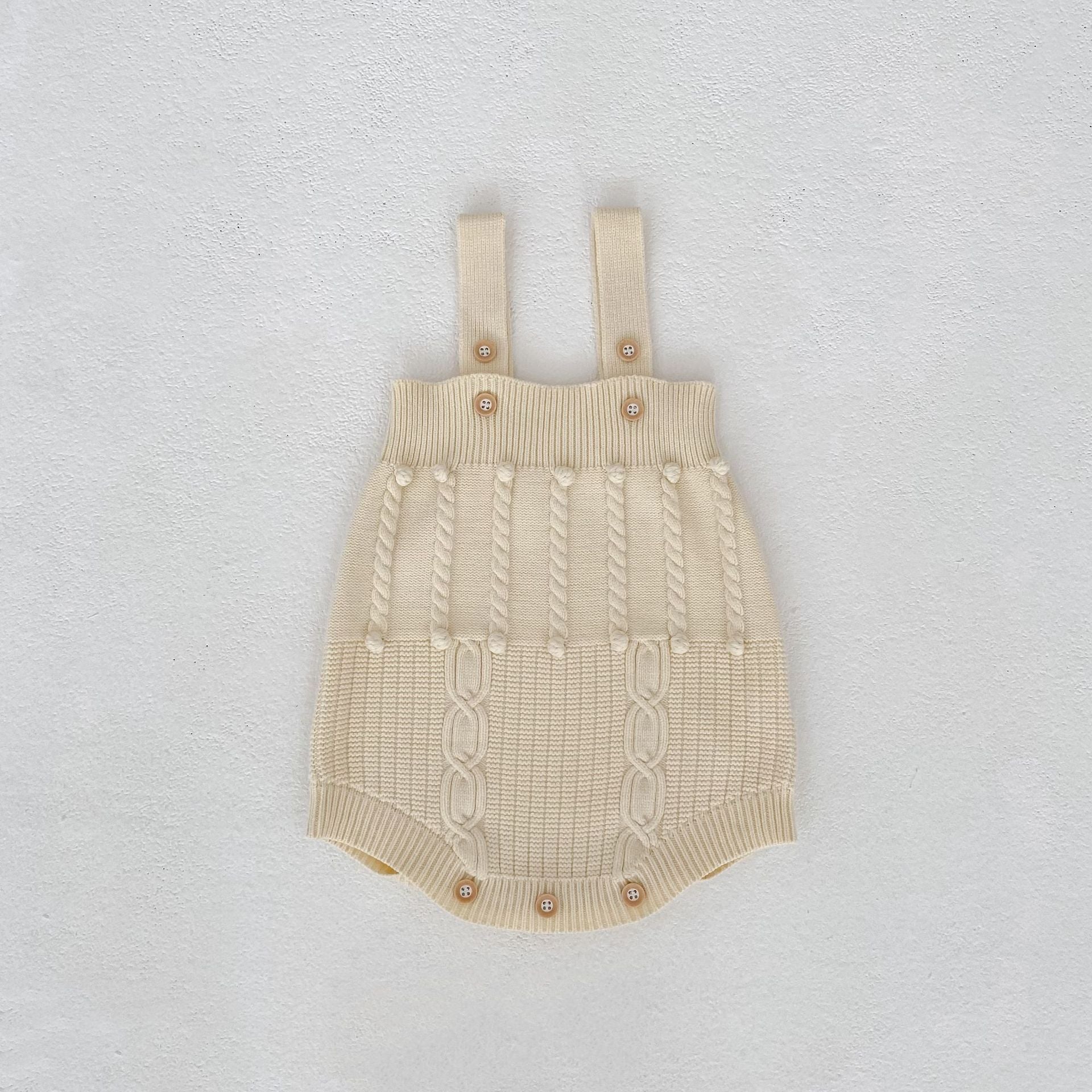 Knitted Romper And Coat Two-piece Set