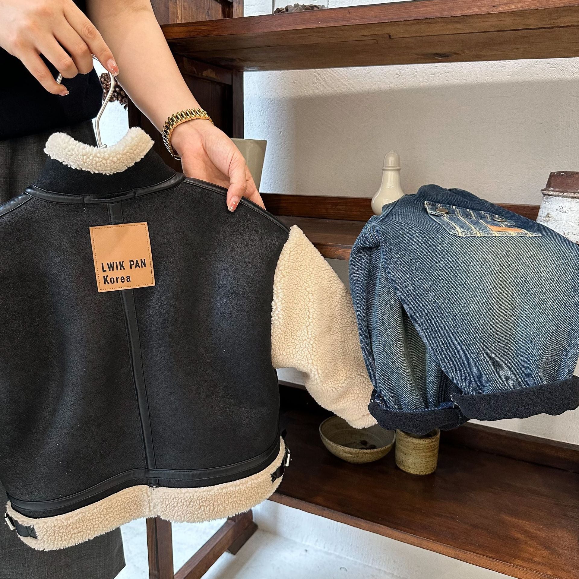 Fur Stand Collar Short Jacket