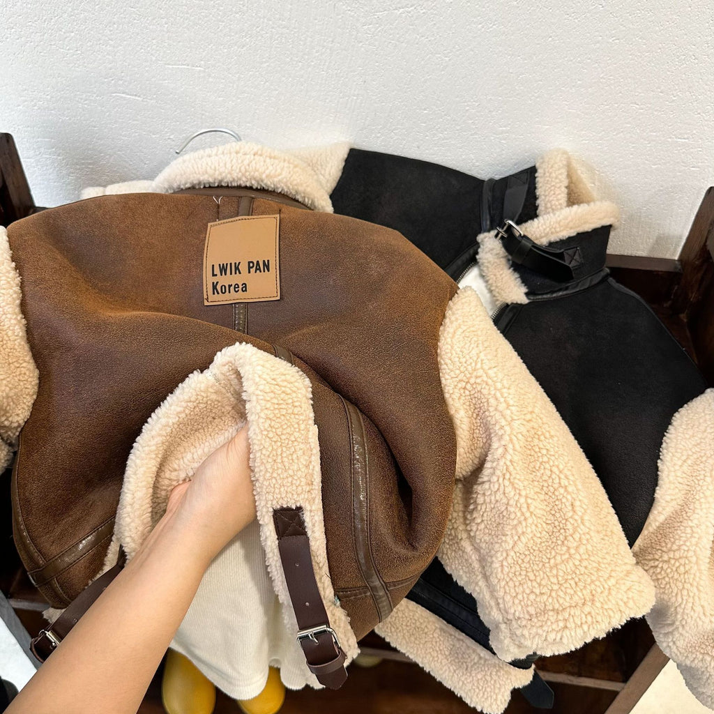 Fur Stand Collar Short Jacket