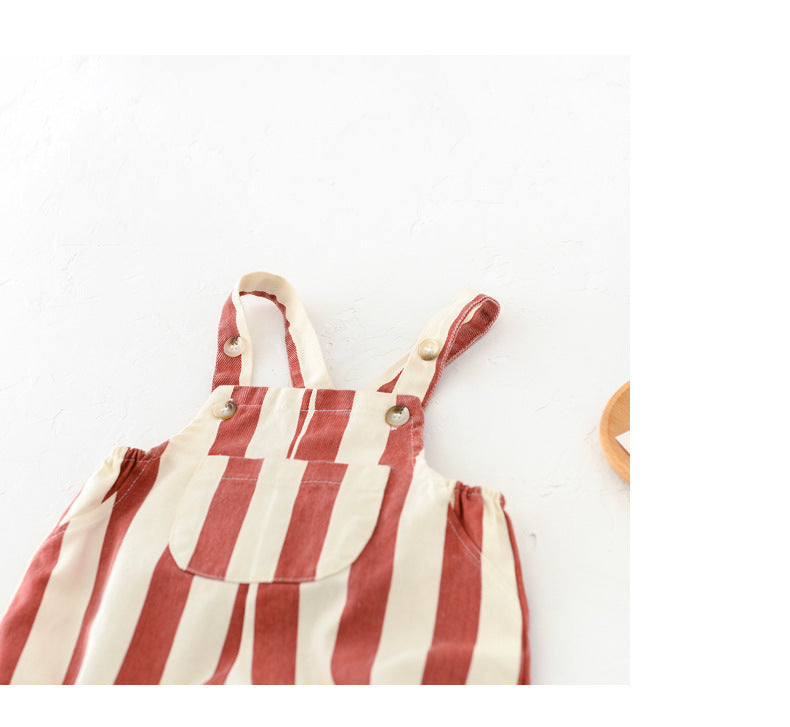Striped Letter Bibs Shoulder Straps