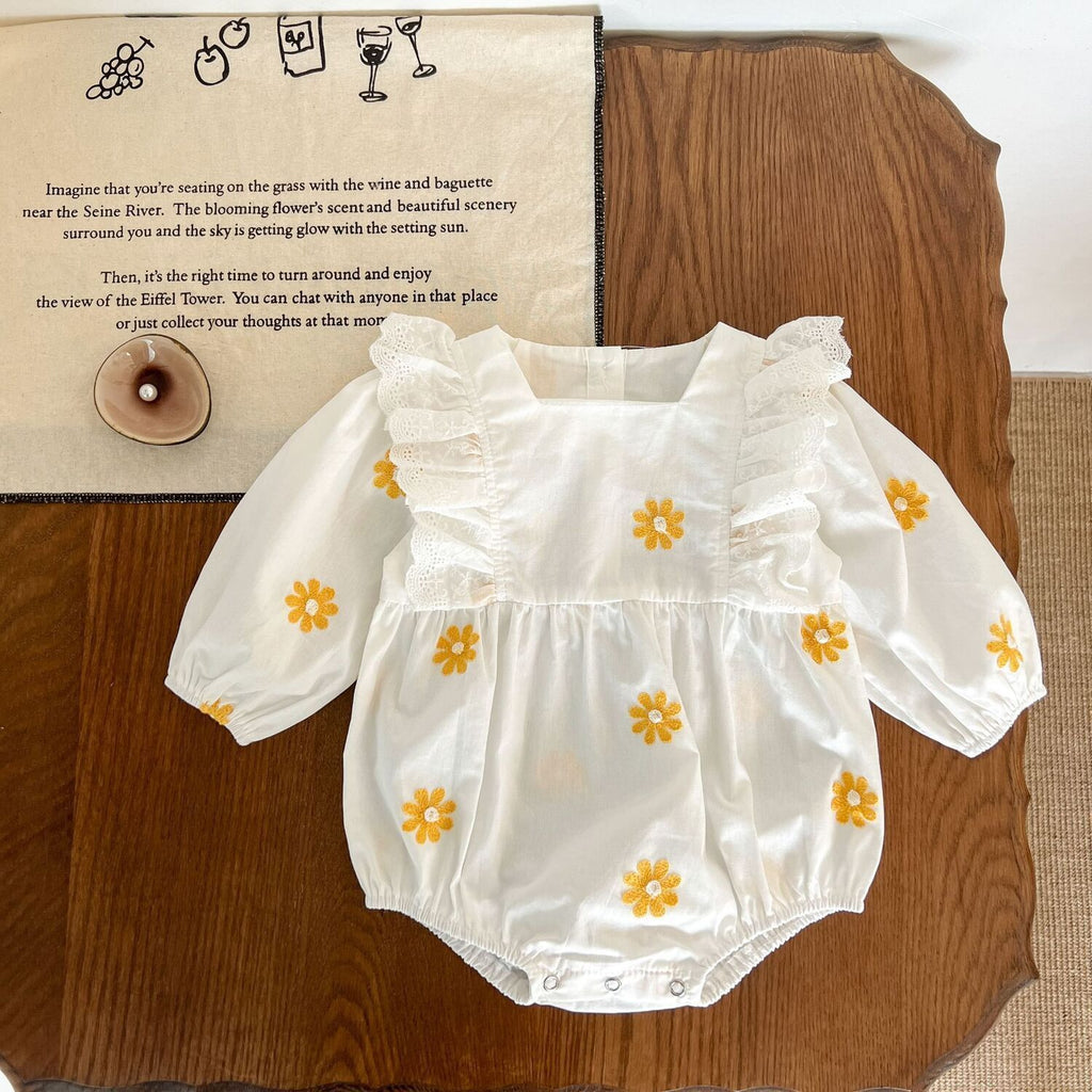 Sweet Daisies Embroidery Rompers