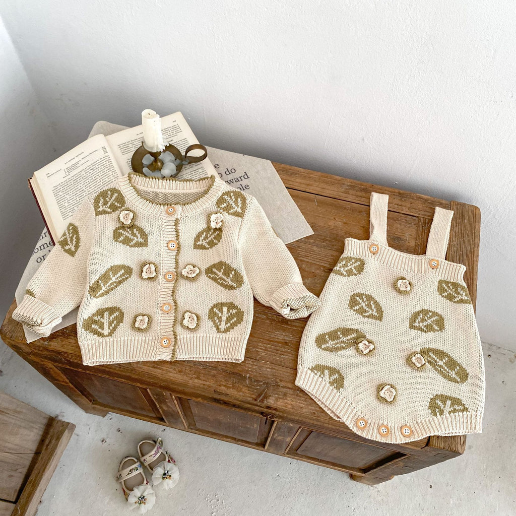 Leaf Jacquard Sweater Two-piece Set