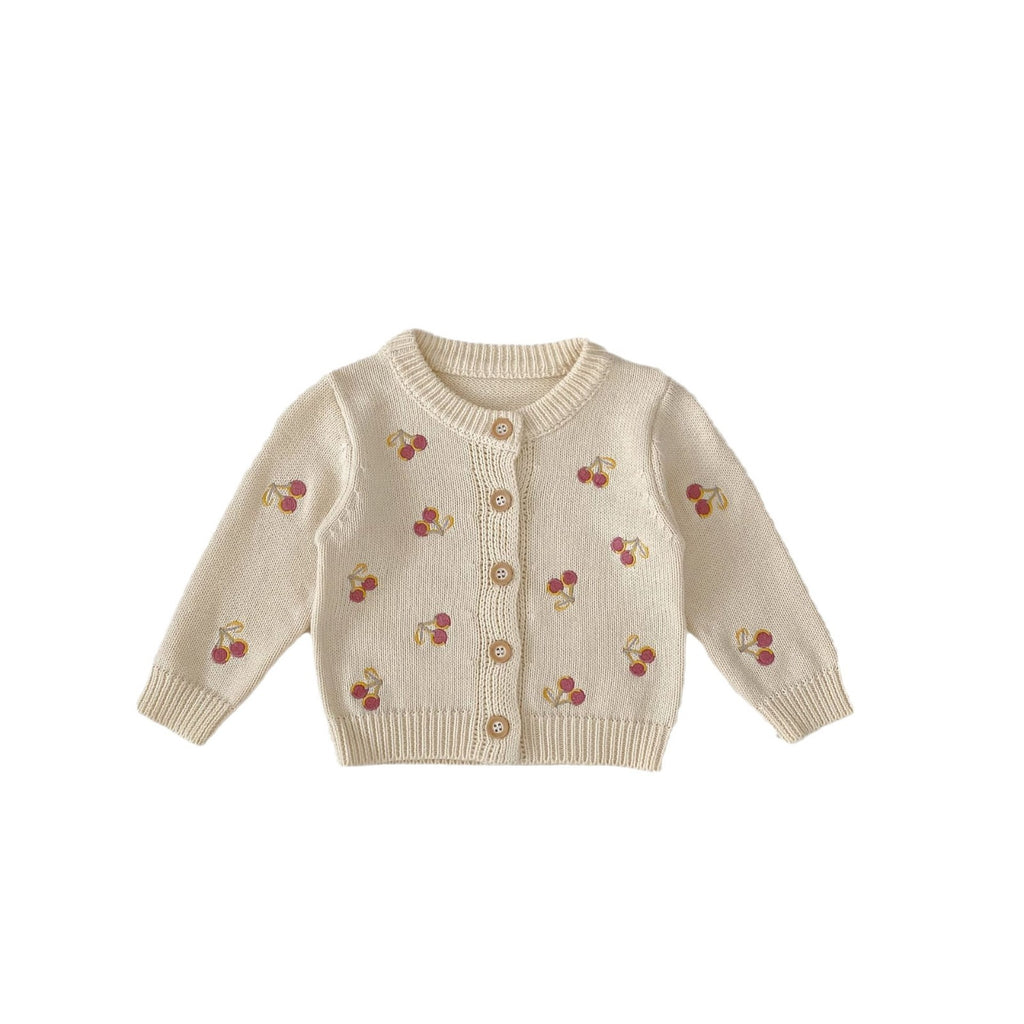 Cherry Embroidery Knitted coat