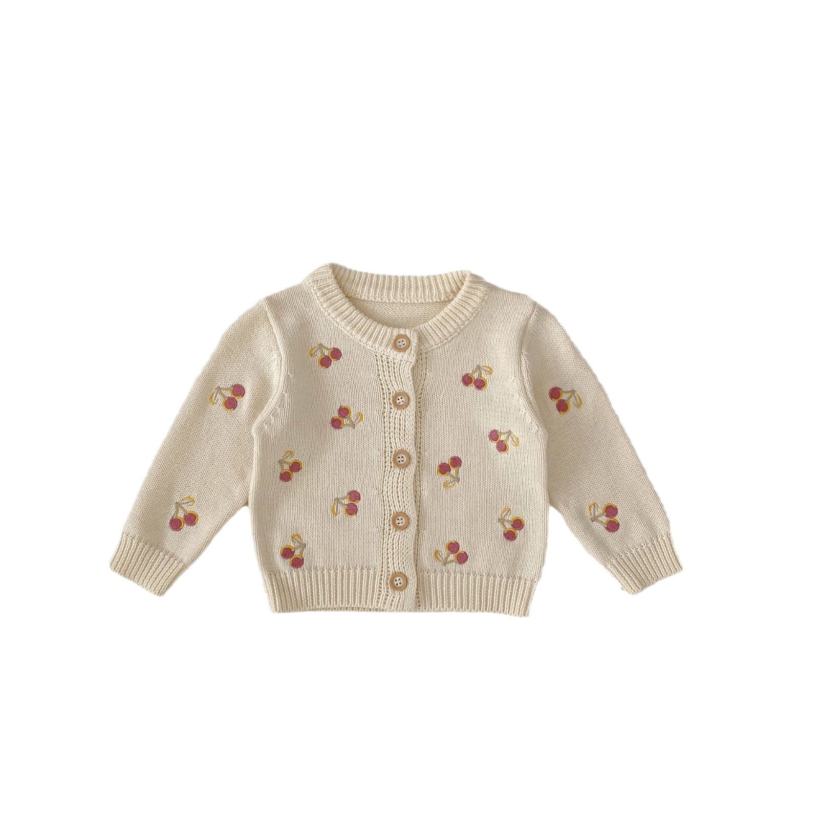 Cherry Embroidery Knitted coat