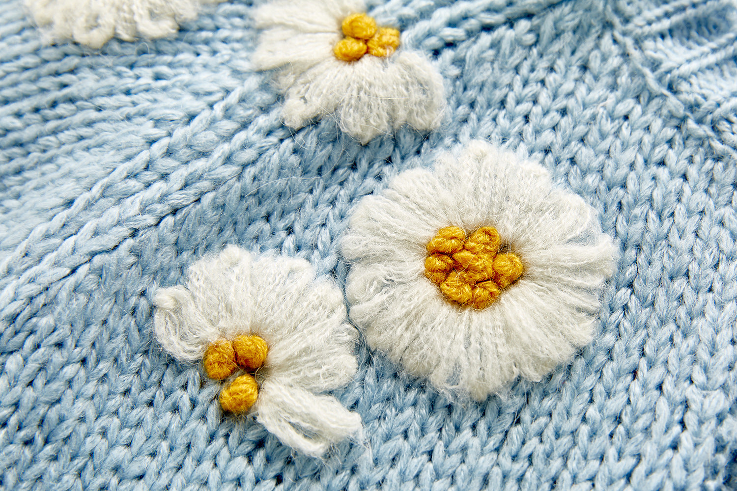 Cardigan Daisy Flower Long Sleeve