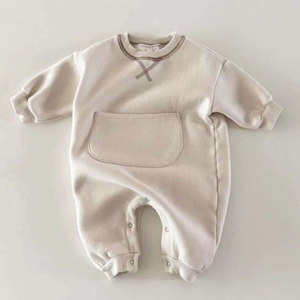 Kangaroo Pocket Long Sleeve Romper