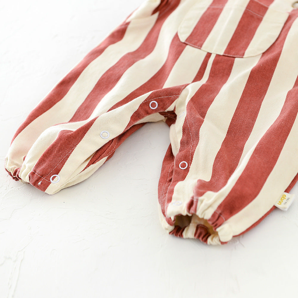 Striped Letter Bibs Shoulder Straps