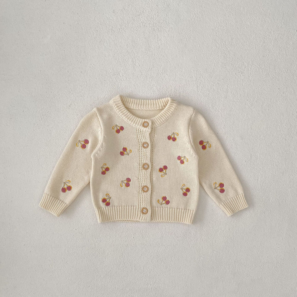 Cherry Embroidery Knitted coat