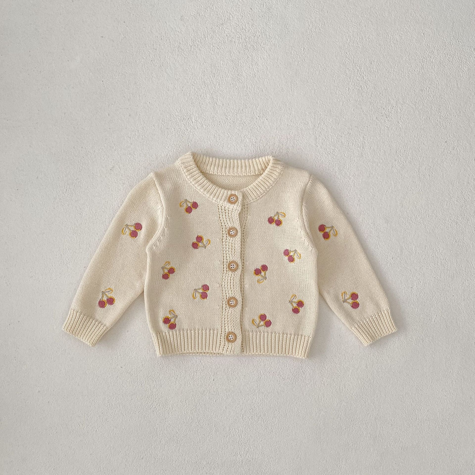 Cherry Embroidery Knitted coat