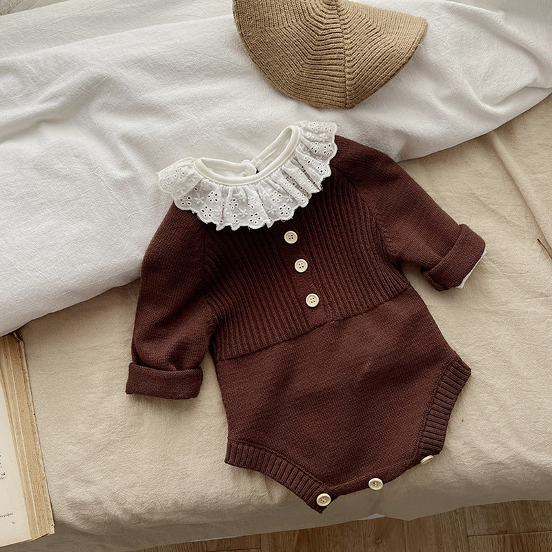 Brown Long Sleeve Jumpsuit