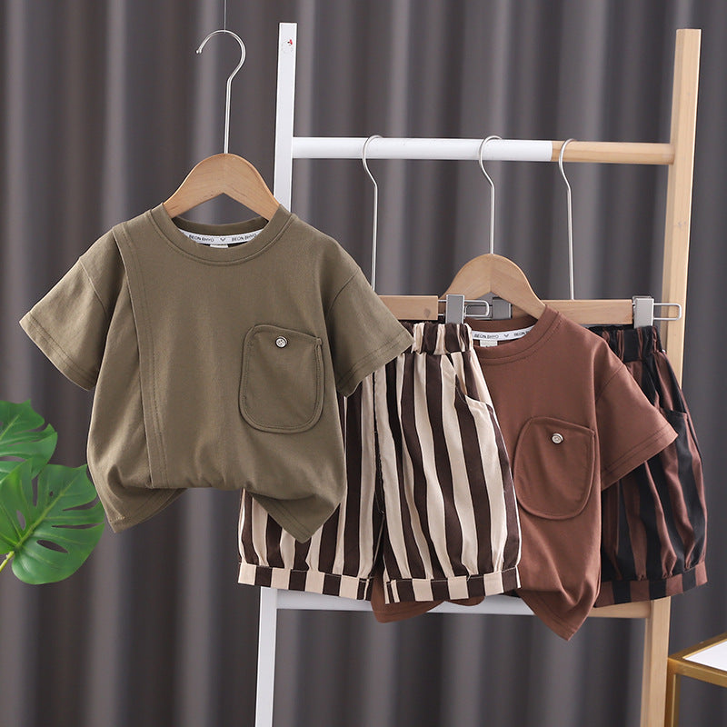 Casual Toddler T-shirt Short Sleeve Suit