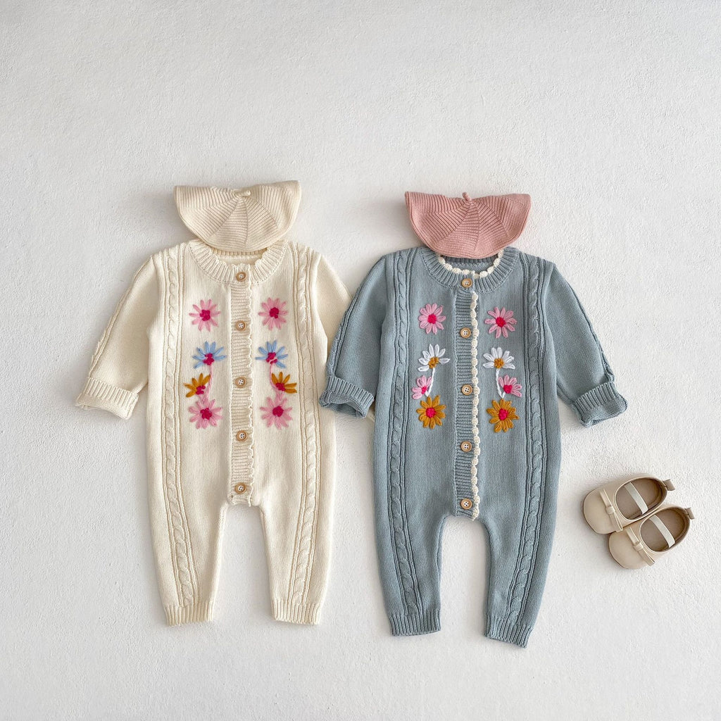 Handmade Embroidery Knitted Jumpsuit