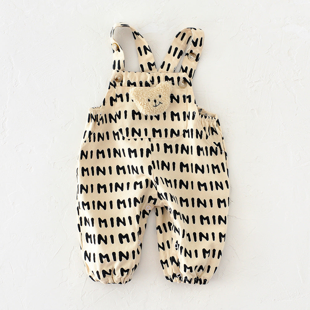 Striped Letter Bibs Shoulder Straps
