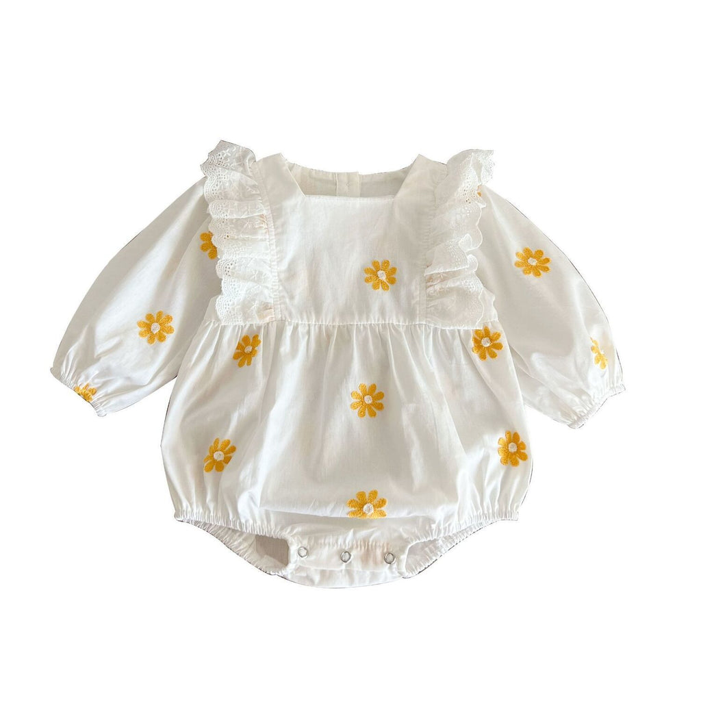 Sweet Daisies Embroidery Rompers