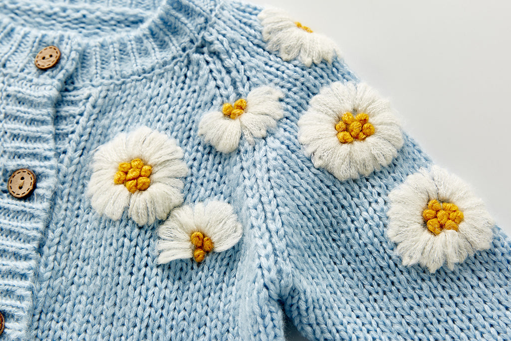 Cardigan Daisy Flower Long Sleeve
