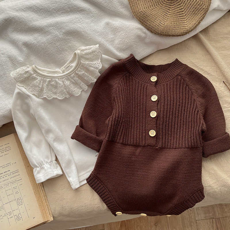 Brown Long Sleeve Jumpsuit