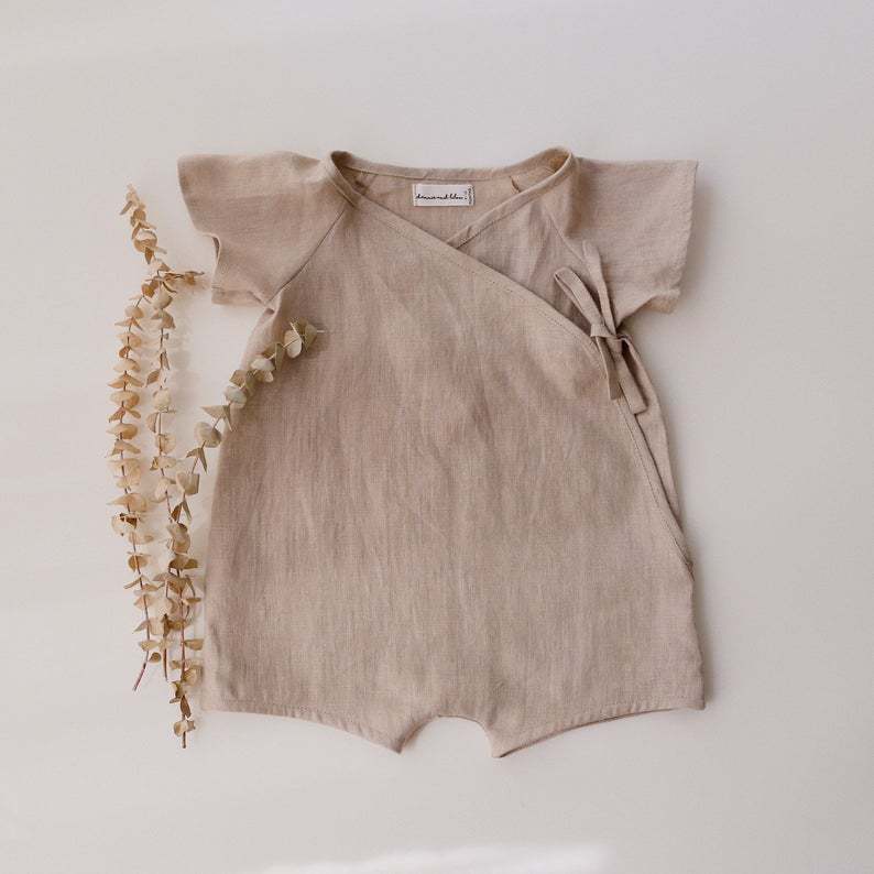 Cotton&Linen Romper Japanese Kimono