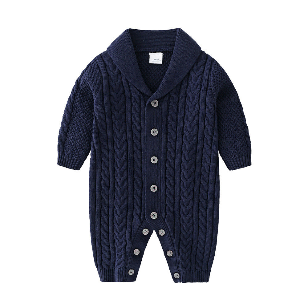 Cotton knit romper jumpsuit