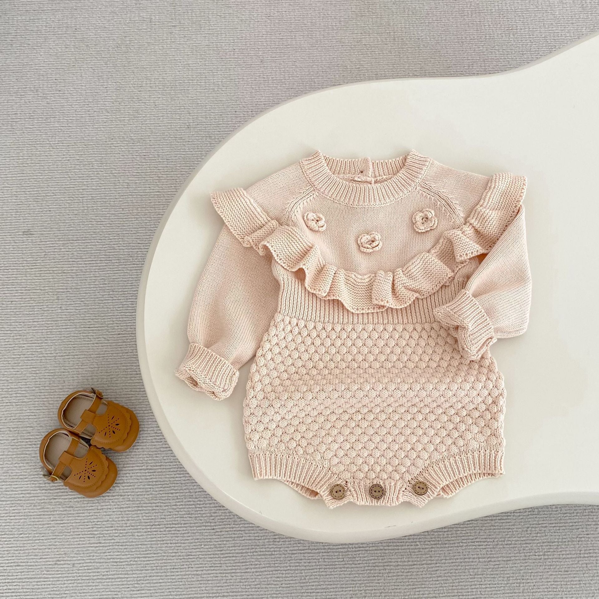 Knitted Wool Long Sleeve Jumpsuit