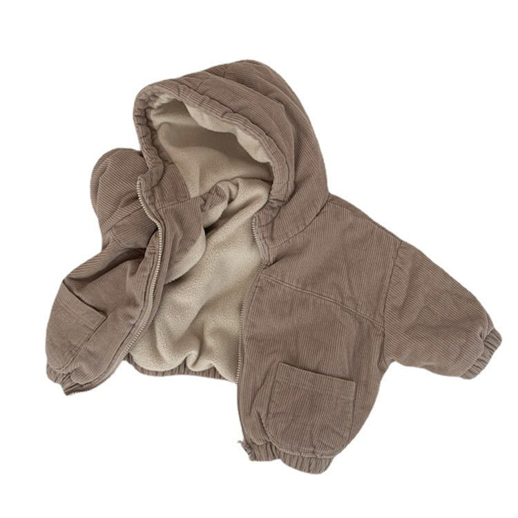 Retro Corduroy Thickened Zipper Jacket