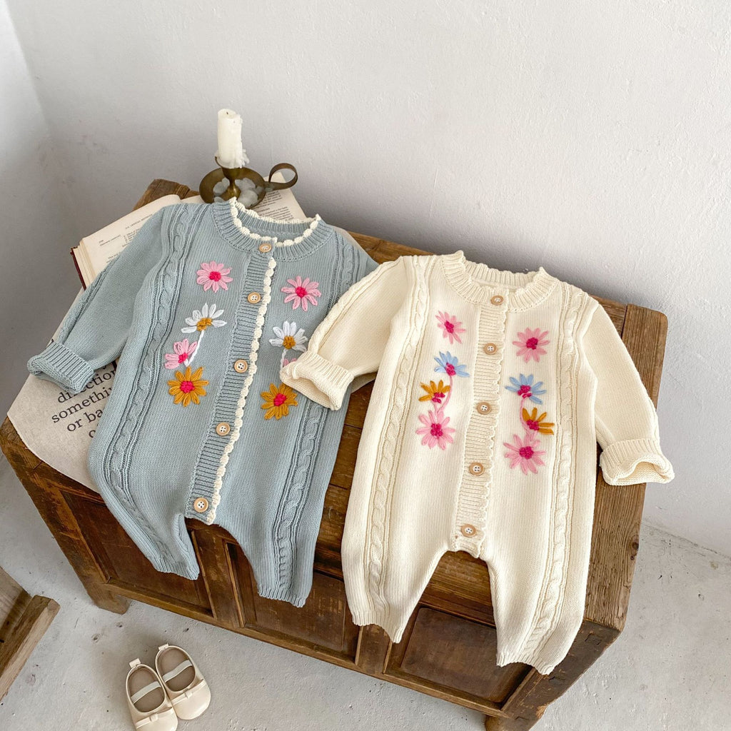 Handmade Embroidery Knitted Jumpsuit