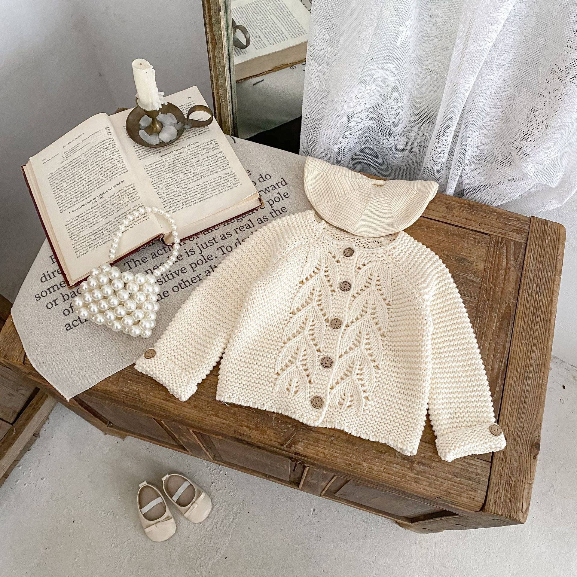 Collarless Sweater Coat