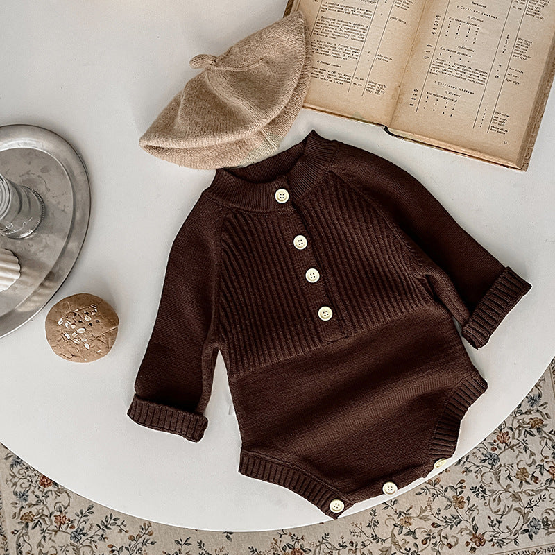 Brown Long Sleeve Jumpsuit