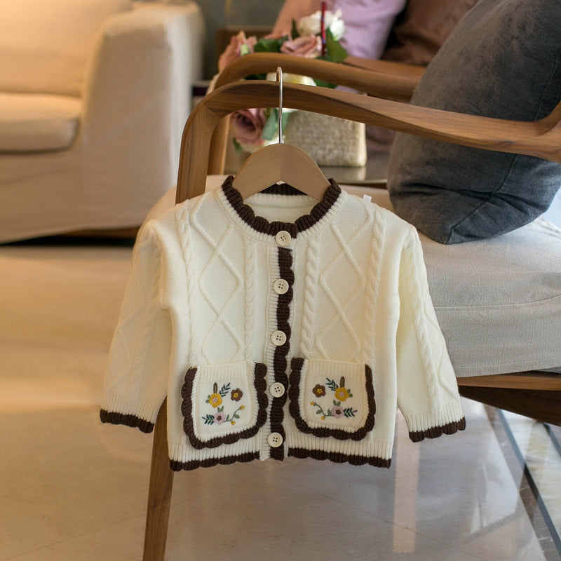 Round Neck Pocket Cardigan