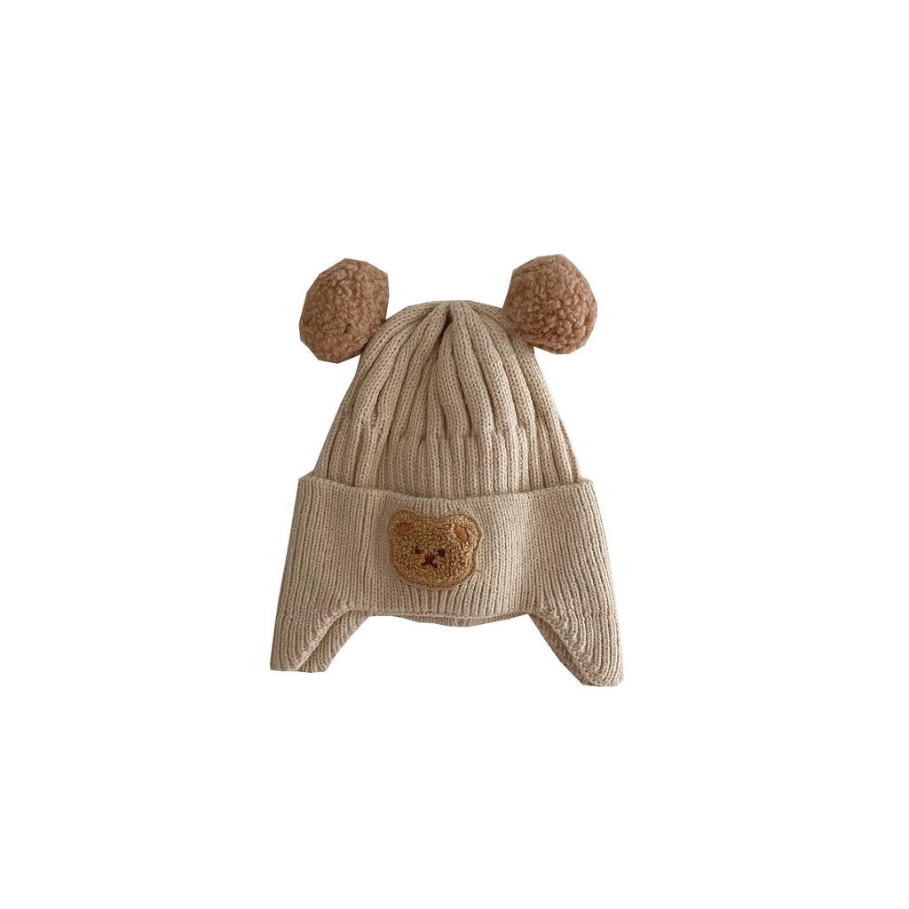 Baby Wool Bear Earmuffs Hat