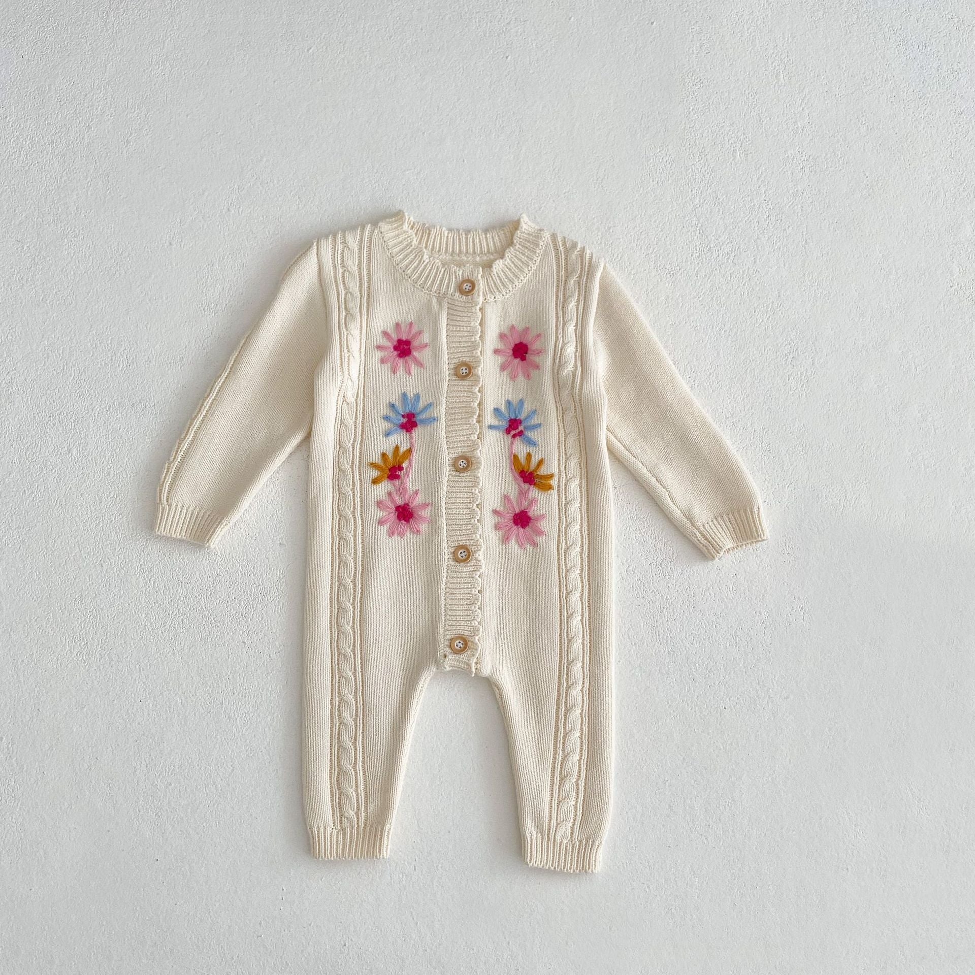 Handmade Embroidery Knitted Jumpsuit