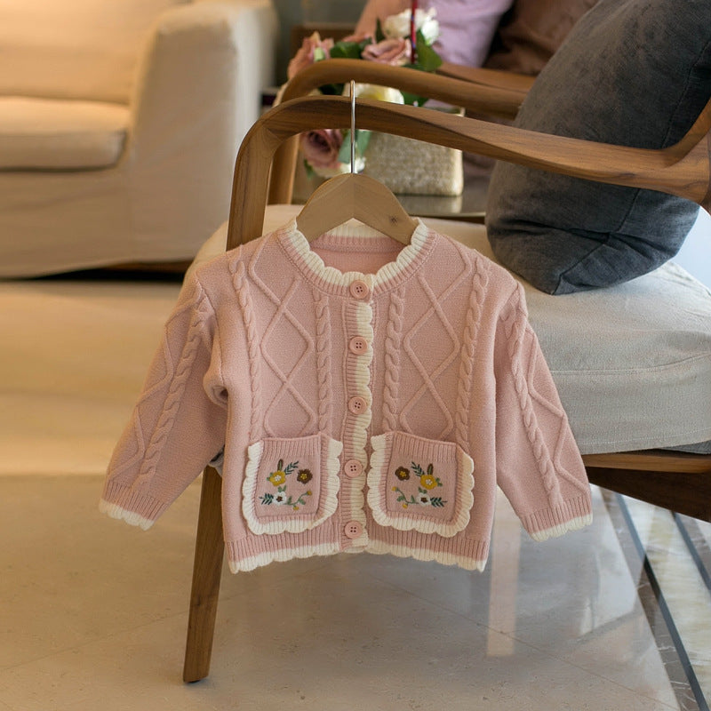 Round Neck Pocket Cardigan