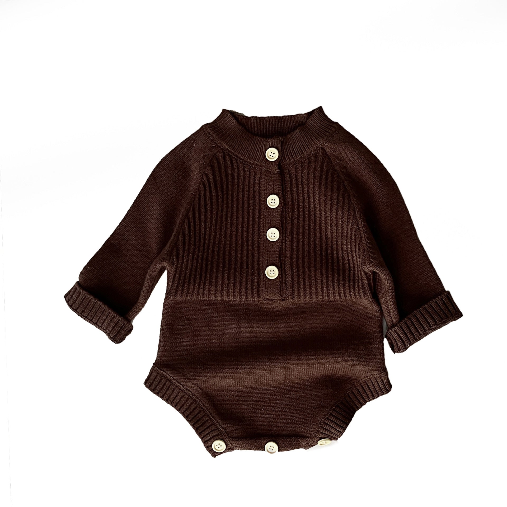 Brown Long Sleeve Jumpsuit