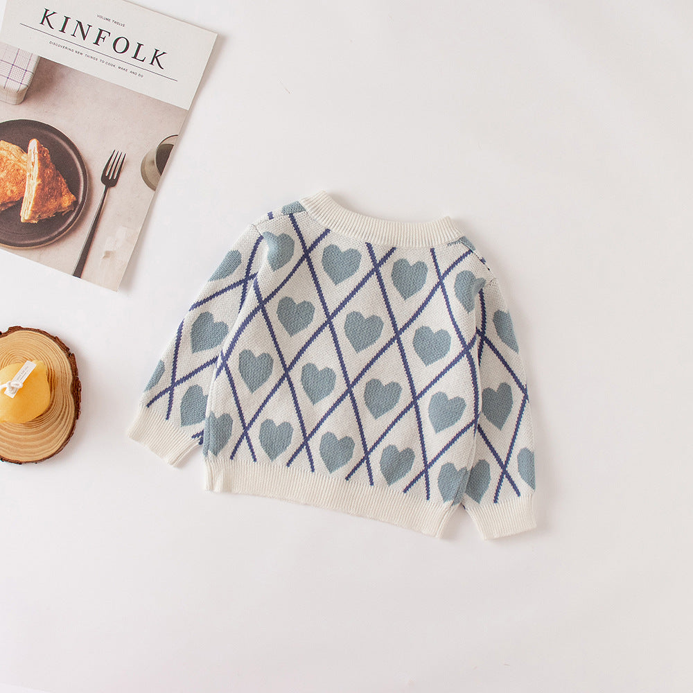 Jacquard Cotton Knitted Cardigan  Rompers & Jumpsuit