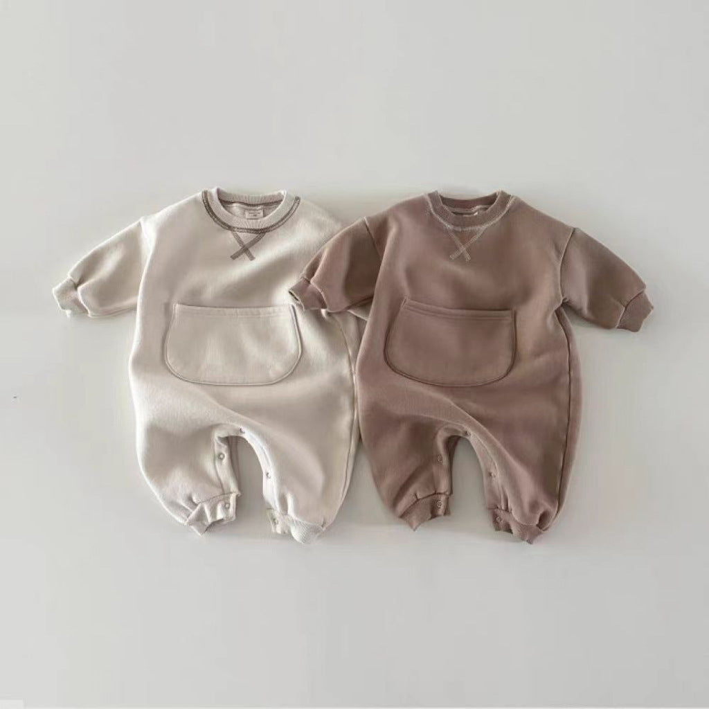 Kangaroo Pocket Long Sleeve Romper