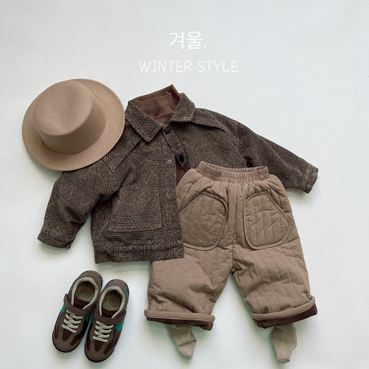 Wool Lined Cotton Straight Leg Pants