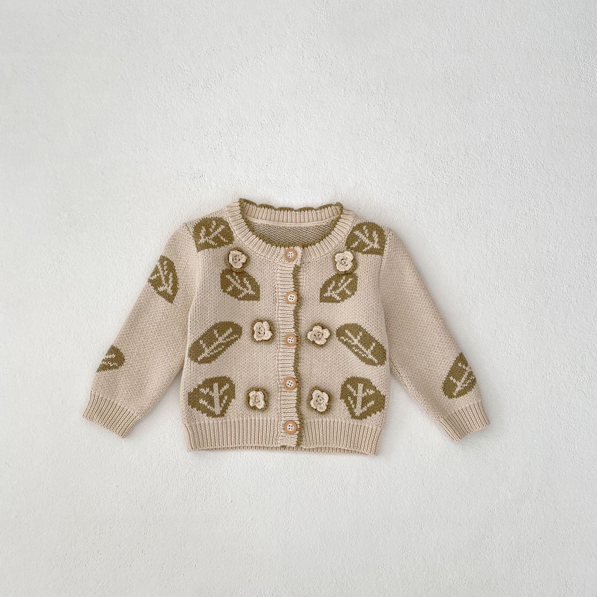 Leaf Jacquard Sweater Two-piece Set