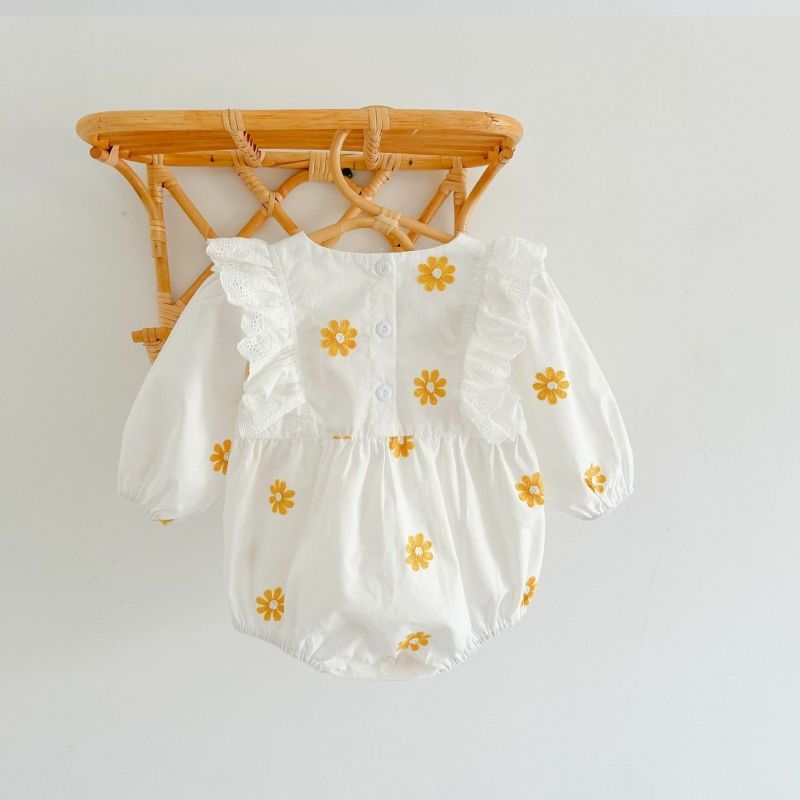 Sweet Daisies Embroidery Rompers