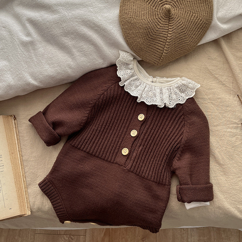 Brown Long Sleeve Jumpsuit