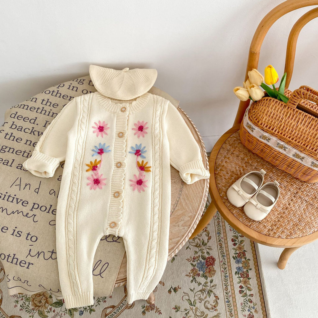 Handmade Embroidery Knitted Jumpsuit