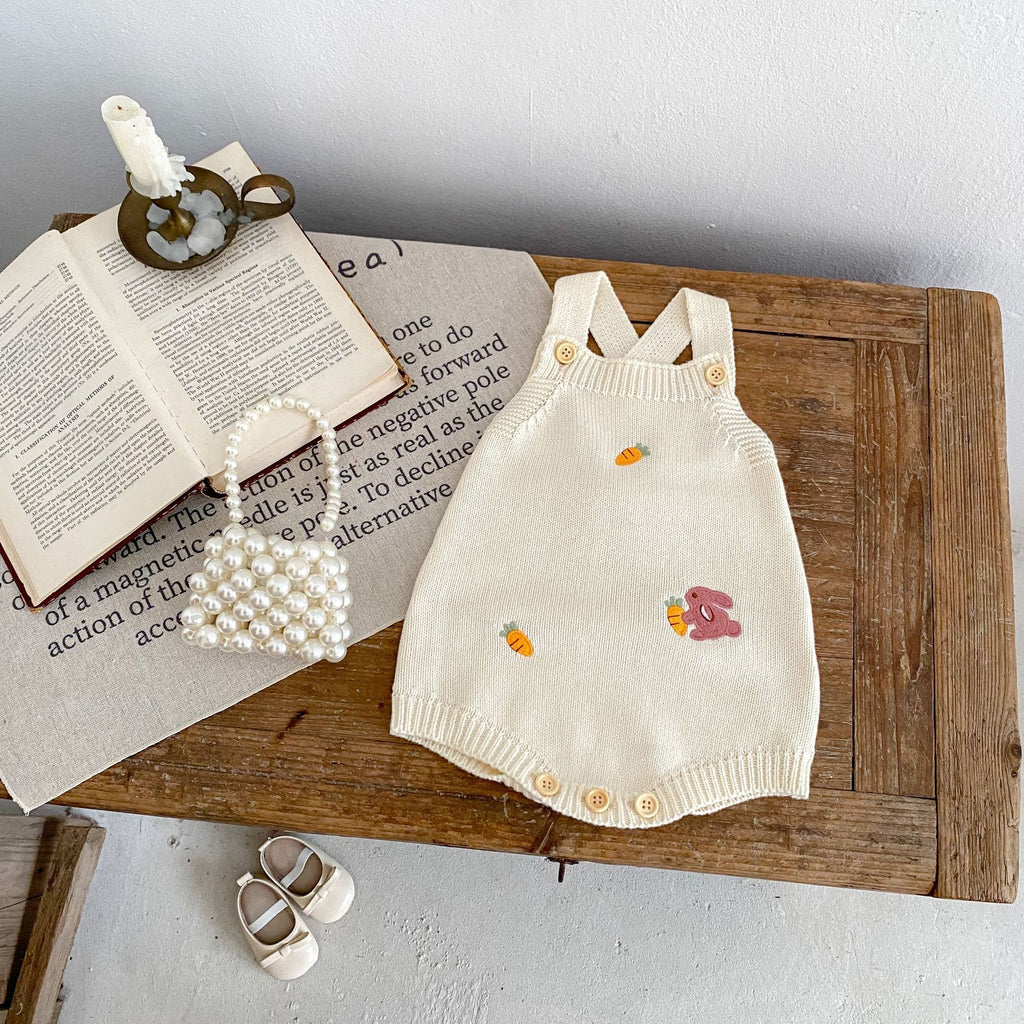 Rabbit Radish Embroidery Knitted rumper